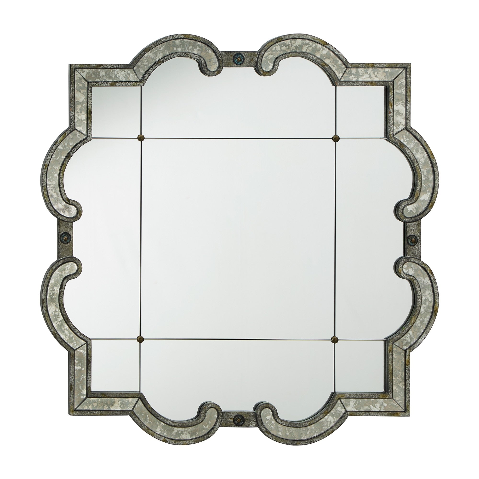 Miroir mural à panneaux argentés antiques Fantina par iNSPIRE Q Classic