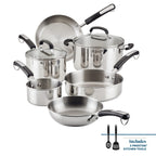 Batterie de cuisine Farberware Brilliance en acier inoxydable, 10 pièces