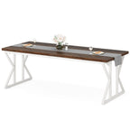 Table à manger de ferme pour 6 personnes, table de cuisine rectangulaire en bois de 70,8 pouces