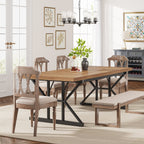 Table à manger de ferme pour 6 personnes, table de cuisine rectangulaire en bois de 70,8 pouces