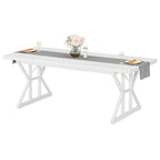 Table à manger de ferme pour 6 personnes, table de cuisine rectangulaire en bois de 70,8 pouces
