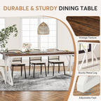 Table à manger de ferme pour 6 personnes, table de cuisine rectangulaire en bois de 70,8 pouces