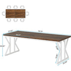 Table à manger de ferme pour 6 personnes, table de cuisine rectangulaire en bois de 70,8 pouces