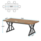 Table à manger de ferme pour 6 personnes, table de cuisine rectangulaire en bois de 70,8 pouces