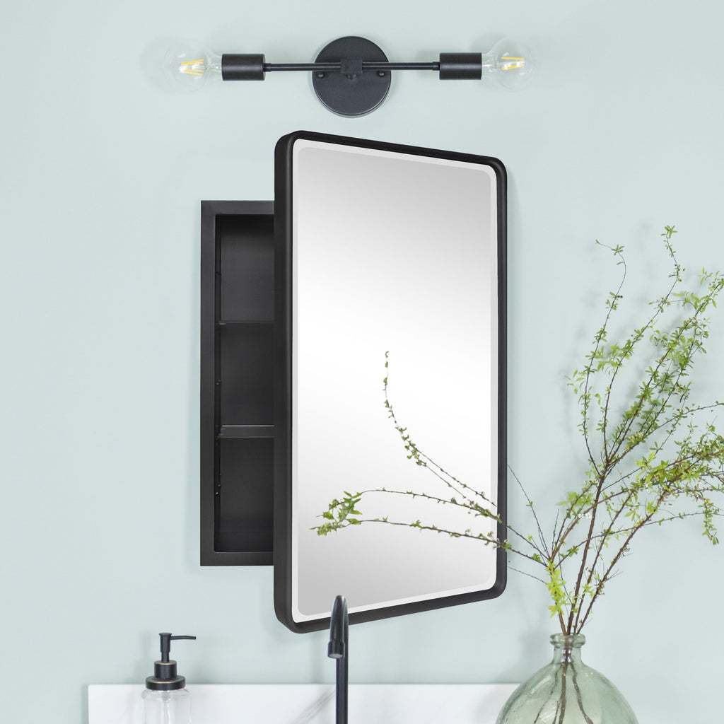 Armoires à pharmacie encastrées en métal de style ferme TEHOME avec miroir
