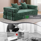 Canapé-lit convertible avec dossier coussiné en tissu chenille pour salon et chambre à coucher