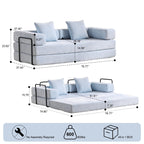 Canapé-lit convertible avec dossier coussiné en tissu chenille pour salon et chambre à coucher