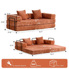 Canapé-lit convertible avec dossier coussiné en tissu chenille pour salon et chambre à coucher