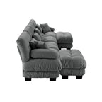 Canapé modulable 4 places en chenille avec 2 poufs et oreiller pour le salon