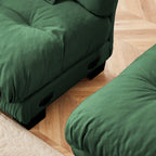 Canapé modulable 4 places en chenille avec 2 poufs et oreiller pour le salon