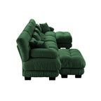 Canapé modulable 4 places en chenille avec 2 poufs et oreiller pour le salon