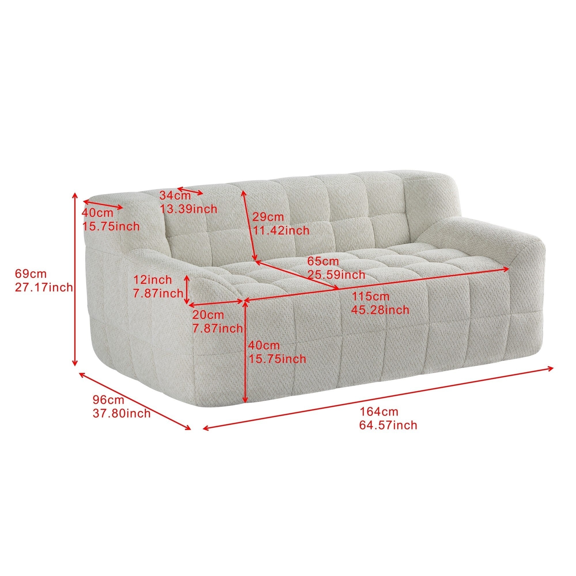 Canapé modulaire à compression complète de style simplifié