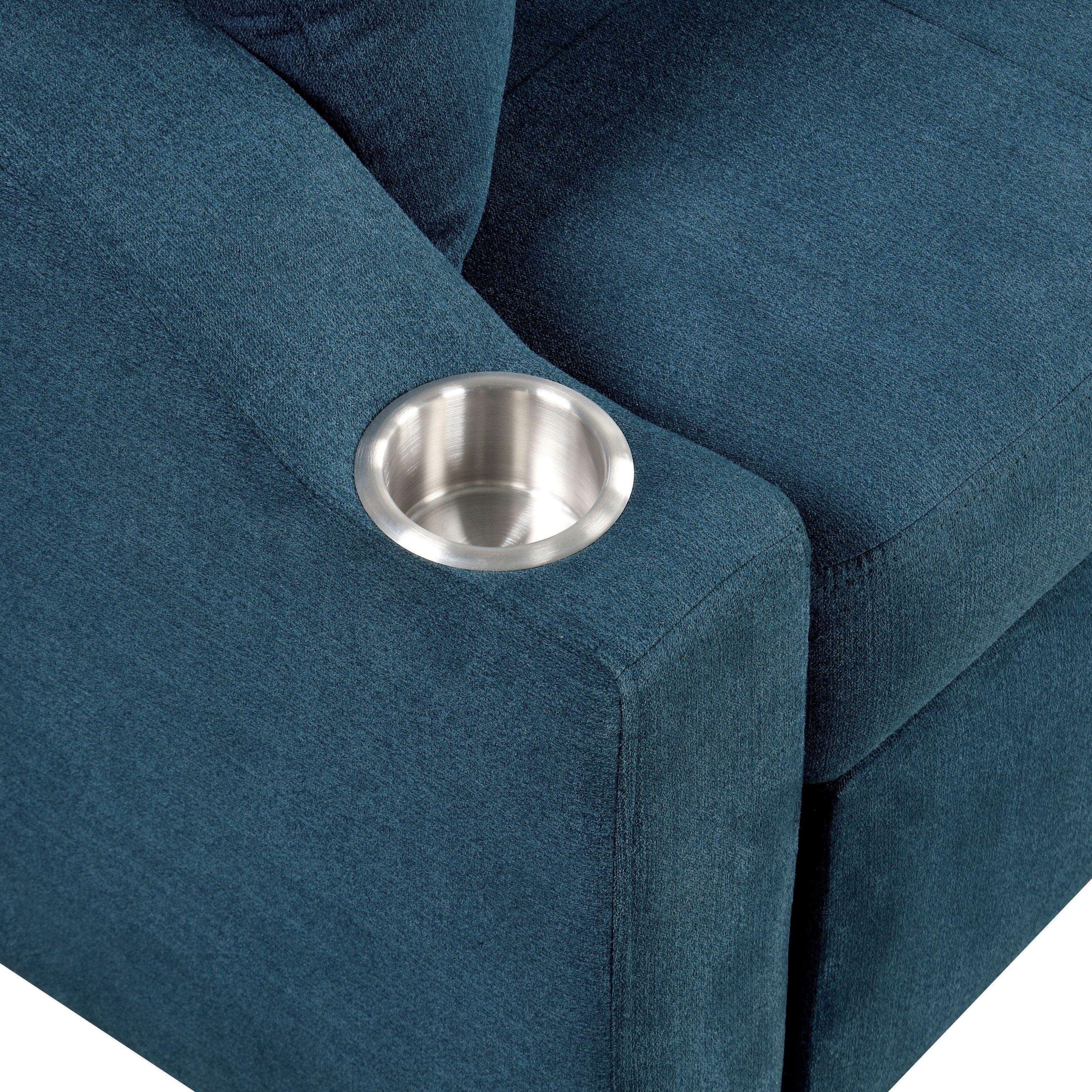 Canapé-lit sectionnel capitonné moderne Scarlett de Furniture of America, peu encombrant, avec porte-gobelets