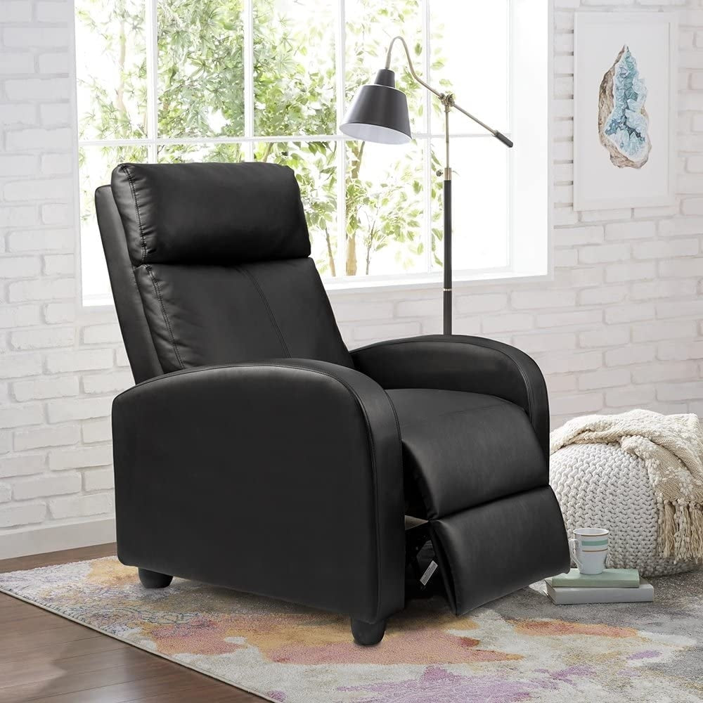 Canapé inclinable en cuir PU Furniwell avec siège et dossier rembourrés.