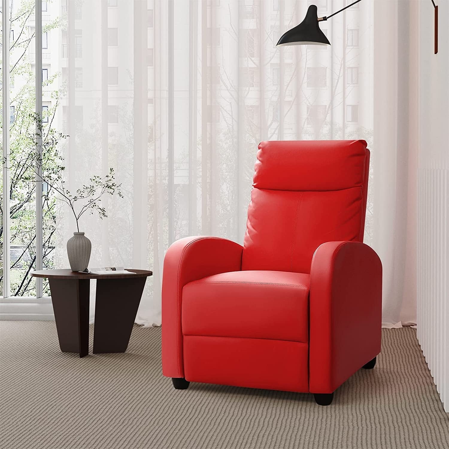 Canapé inclinable en cuir PU Furniwell avec siège et dossier rembourrés.