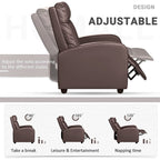 Canapé inclinable en cuir PU Furniwell avec siège et dossier rembourrés.