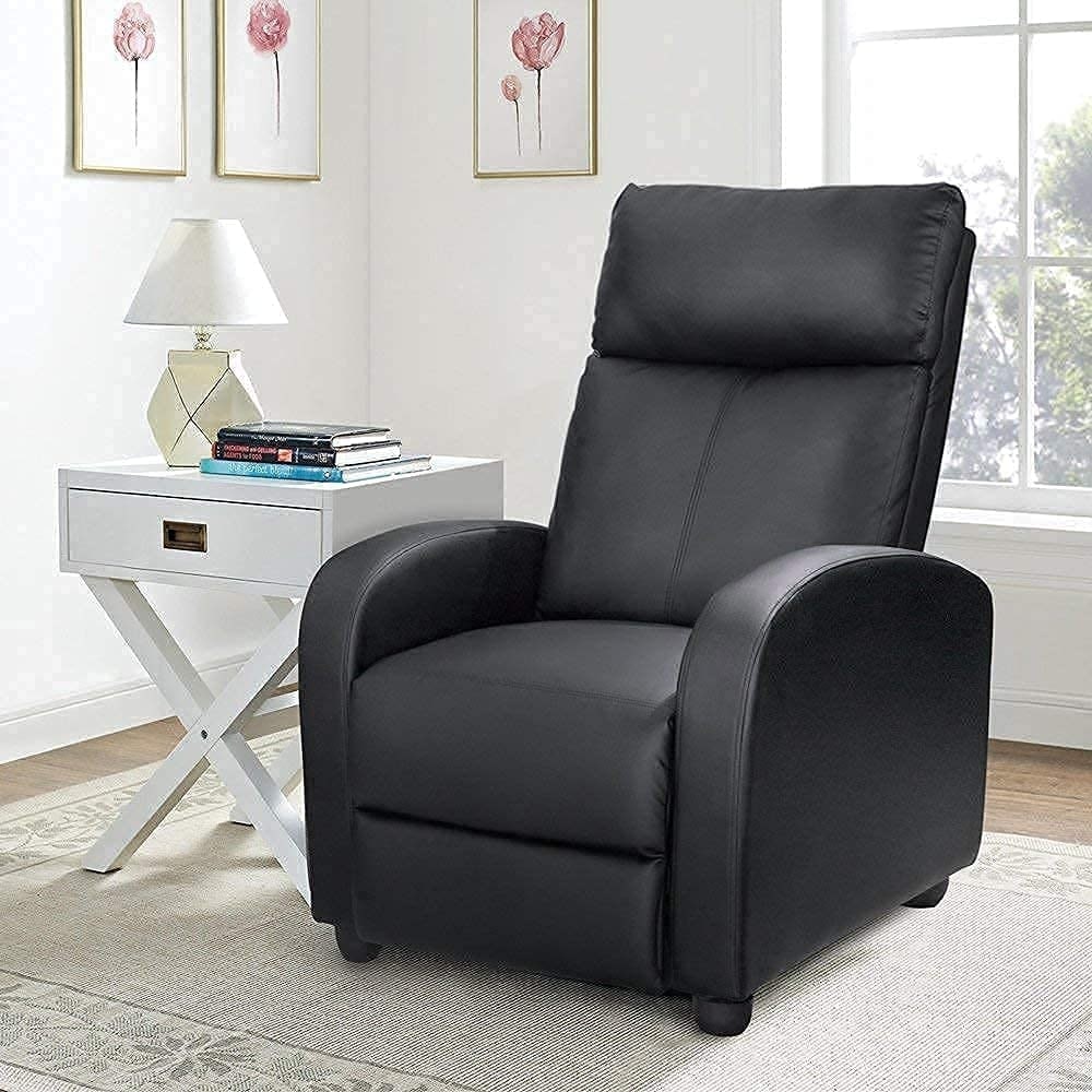 Canapé inclinable en cuir PU Furniwell avec siège et dossier rembourrés.