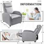 Canapé inclinable en cuir PU Furniwell avec siège et dossier rembourrés.