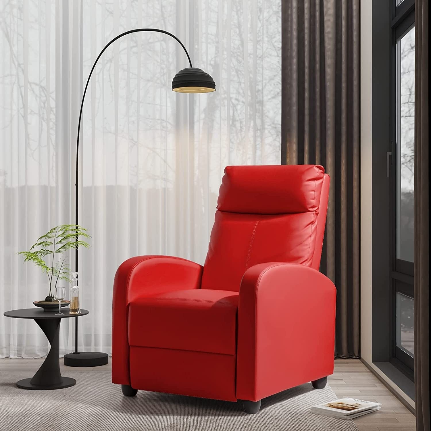 Canapé inclinable en cuir PU Furniwell avec siège et dossier rembourrés.