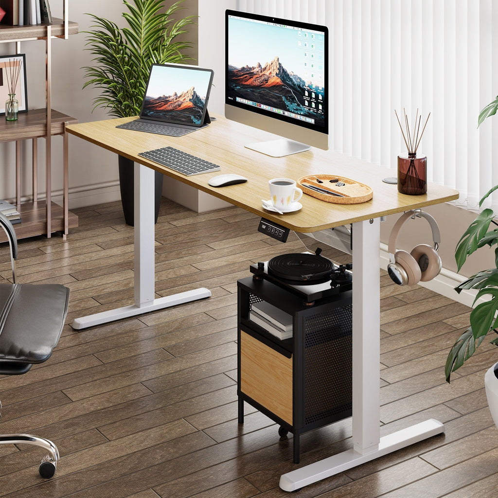Bureau debout électrique réglable en hauteur Futzca, bureau assis-debout pour ordinateur avec panneau d'épissure