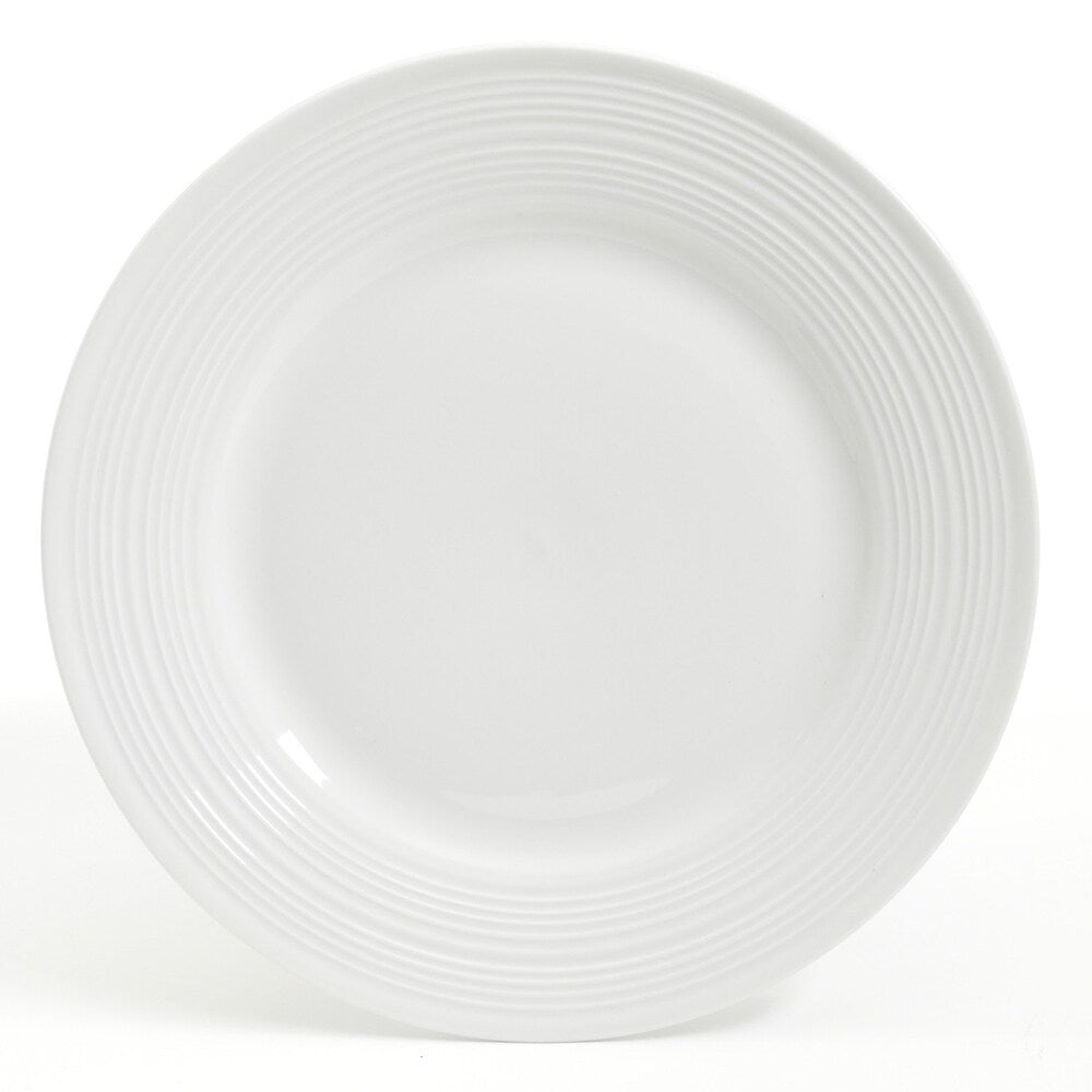 Service de table Gibson Home en céramique blanche, 16 pièces, motif buffet gaufré