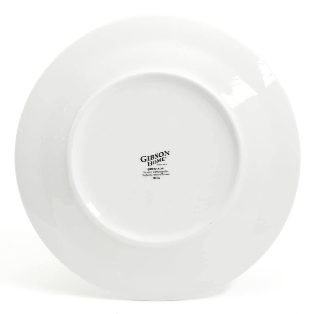 Service de table Gibson Home en céramique blanche, 16 pièces, motif buffet gaufré