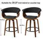 Glitzhome Lot de 2 ou 4 tabourets de bar pivotants modernes en bois à hauteur de comptoir et de bar