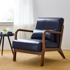 Fauteuil d'appoint moderne en cuir synthétique Glitzhome 30,75 po de hauteur, style milieu de siècle, avec coussin – 25,75 po de largeur x 33,75 po de profondeur x 30,75 po de hauteur