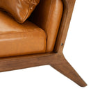 Fauteuil d'appoint moderne en cuir synthétique Glitzhome 30,75 po de hauteur, style milieu de siècle, avec coussin – 25,75 po de largeur x 33,75 po de profondeur x 30,75 po de hauteur