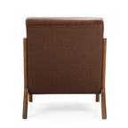 Fauteuil d'appoint moderne en cuir synthétique Glitzhome 30,75 po de hauteur, style milieu de siècle, avec coussin – 25,75 po de largeur x 33,75 po de profondeur x 30,75 po de hauteur