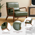 Fauteuil d'appoint moderne en cuir synthétique Glitzhome 30,75 po de hauteur, style milieu de siècle, avec coussin – 25,75 po de largeur x 33,75 po de profondeur x 30,75 po de hauteur