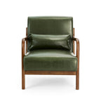 Fauteuil d'appoint moderne en cuir synthétique Glitzhome 30,75 po de hauteur, style milieu de siècle, avec coussin – 25,75 po de largeur x 33,75 po de profondeur x 30,75 po de hauteur
