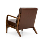 Fauteuil d'appoint moderne en cuir synthétique Glitzhome 30,75 po de hauteur, style milieu de siècle, avec coussin – 25,75 po de largeur x 33,75 po de profondeur x 30,75 po de hauteur