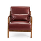 Fauteuil d'appoint moderne en cuir synthétique Glitzhome 30,75 po de hauteur, style milieu de siècle, avec coussin – 25,75 po de largeur x 33,75 po de profondeur x 30,75 po de hauteur