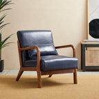Fauteuil d'appoint moderne en cuir synthétique Glitzhome 30,75 po de hauteur, style milieu de siècle, avec coussin – 25,75 po de largeur x 33,75 po de profondeur x 30,75 po de hauteur