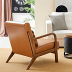 Fauteuil d'appoint moderne en cuir synthétique Glitzhome 30,75 po de hauteur, style milieu de siècle, avec coussin – 25,75 po de largeur x 33,75 po de profondeur x 30,75 po de hauteur