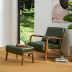 Fauteuil d'appoint moderne en cuir synthétique Glitzhome 30,75 po de hauteur, style milieu de siècle, avec coussin – 25,75 po de largeur x 33,75 po de profondeur x 30,75 po de hauteur