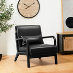 Fauteuil d'appoint moderne en cuir synthétique Glitzhome 30,75 po de hauteur, style milieu de siècle, avec coussin – 25,75 po de largeur x 33,75 po de profondeur x 30,75 po de hauteur