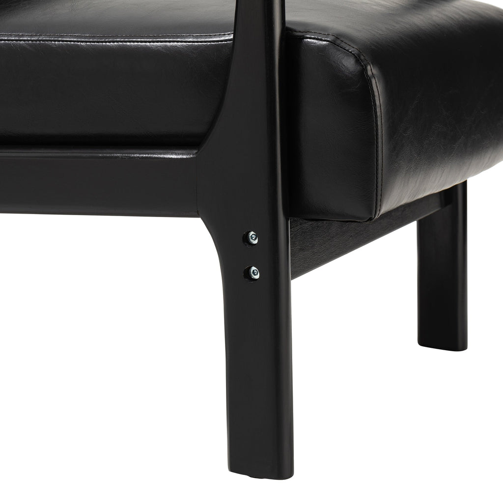 Fauteuil d'appoint moderne en cuir synthétique Glitzhome 30,75 po de hauteur, style milieu de siècle, avec coussin – 25,75 po de largeur x 33,75 po de profondeur x 30,75 po de hauteur