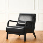 Fauteuil d'appoint moderne en cuir synthétique Glitzhome 30,75 po de hauteur, style milieu de siècle, avec coussin – 25,75 po de largeur x 33,75 po de profondeur x 30,75 po de hauteur