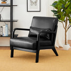 Fauteuil d'appoint moderne en cuir synthétique Glitzhome 30,75 po de hauteur, style milieu de siècle, avec coussin – 25,75 po de largeur x 33,75 po de profondeur x 30,75 po de hauteur