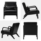 Fauteuil d'appoint moderne en cuir synthétique Glitzhome 30,75 po de hauteur, style milieu de siècle, avec coussin – 25,75 po de largeur x 33,75 po de profondeur x 30,75 po de hauteur