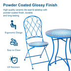 Ensemble de bistrot pliant d'extérieur en métal Glitzhome 3 pièces avec table et chaises