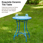 Ensemble de bistrot pliant d'extérieur en métal Glitzhome 3 pièces avec table et chaises