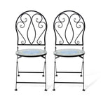 Ensemble de bistrot pliant d'extérieur en métal Glitzhome 3 pièces avec table et chaises