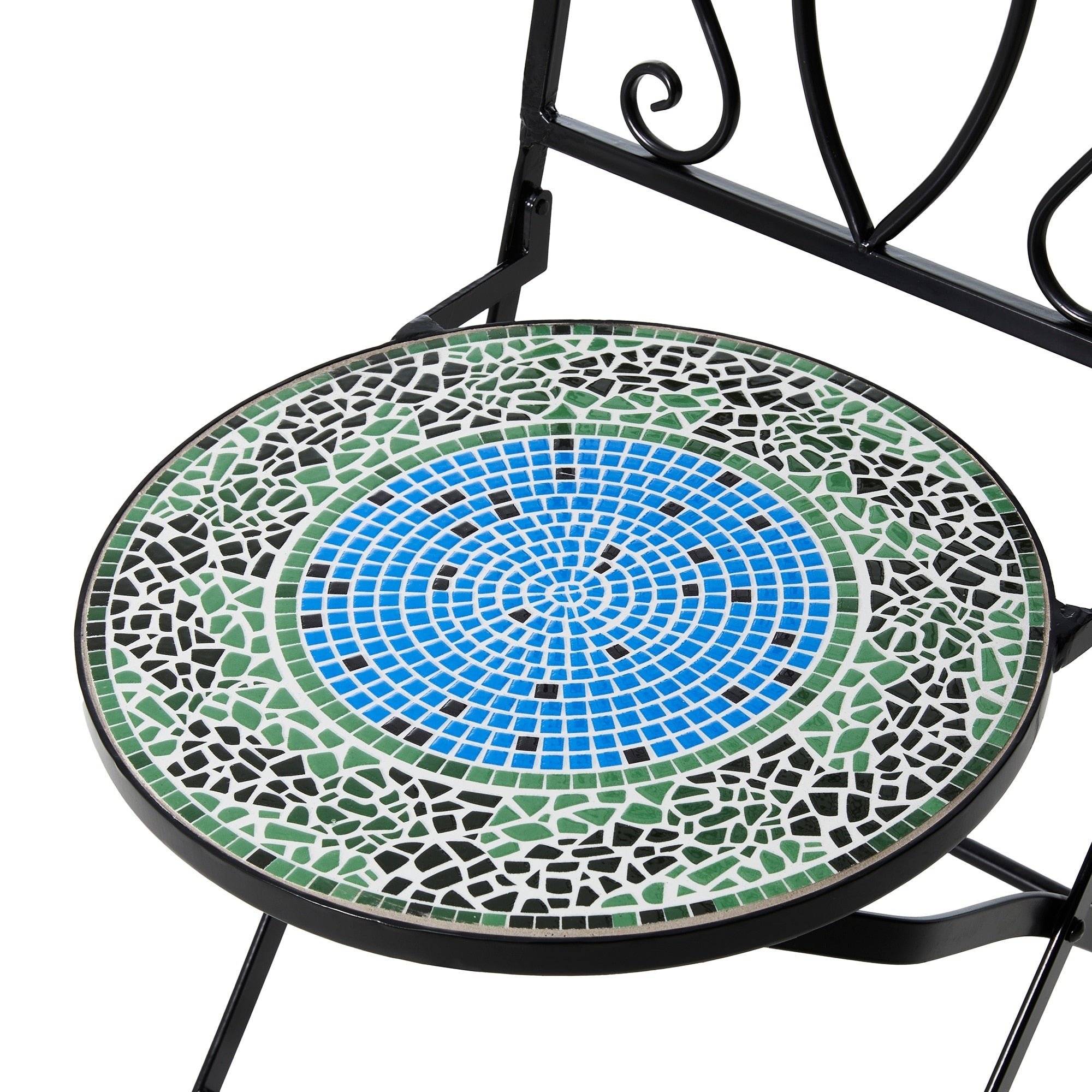 Ensemble de bistrot pliant d'extérieur en métal Glitzhome 3 pièces avec table et chaises