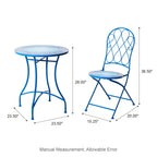 Ensemble de bistrot pliant d'extérieur en métal Glitzhome 3 pièces avec table et chaises