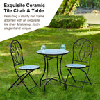 Ensemble de bistrot pliant d'extérieur en métal Glitzhome 3 pièces avec table et chaises