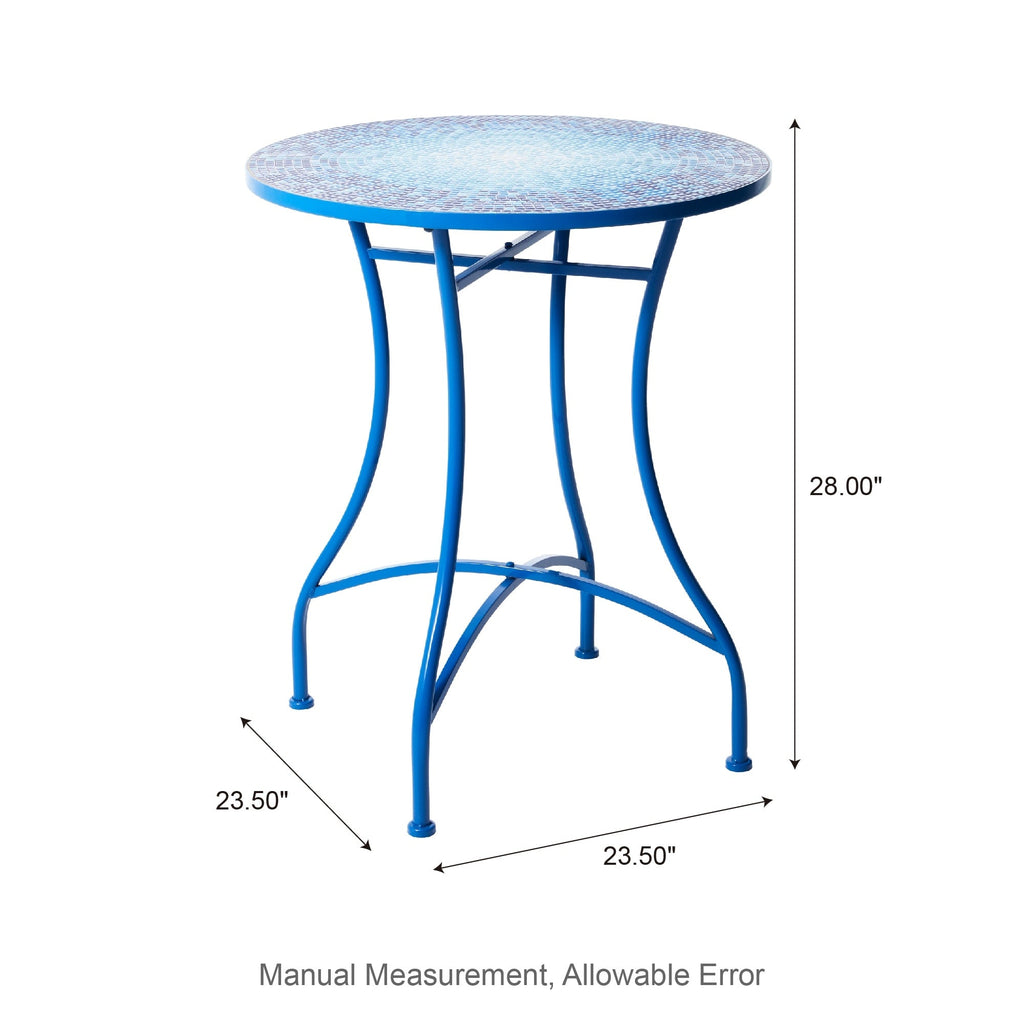 Ensemble de bistrot pliant d'extérieur en métal Glitzhome 3 pièces avec table et chaises