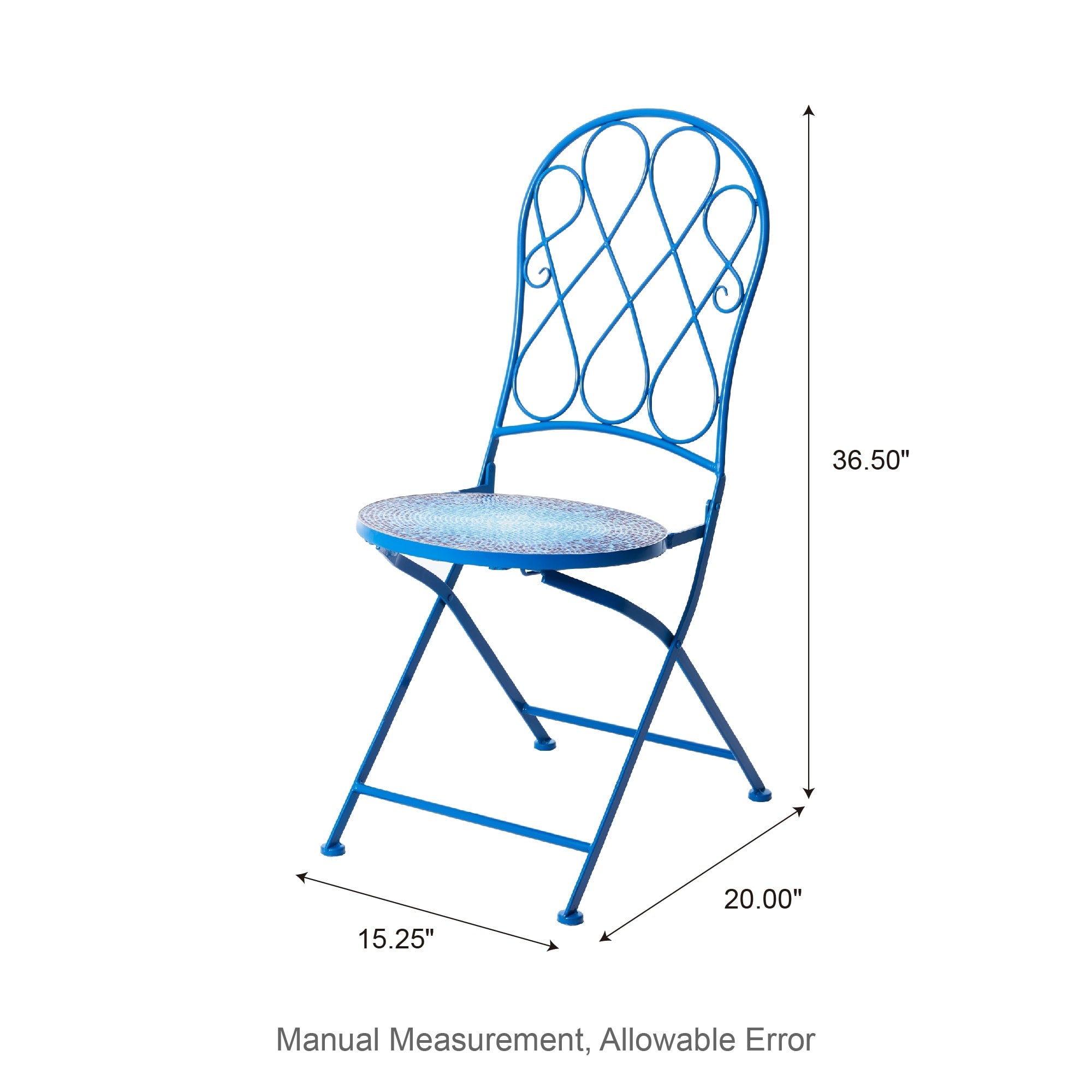Ensemble de bistrot pliant d'extérieur en métal Glitzhome 3 pièces avec table et chaises
